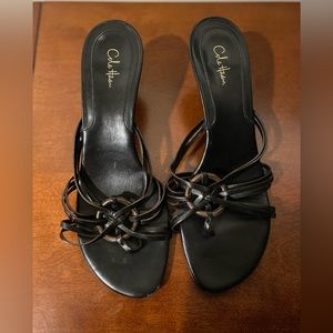Cole Hann Black Kitten Heel Sandal
